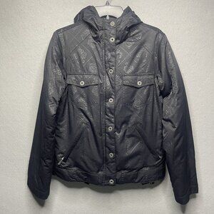 Powder Room Womens Medium Black Hooded Ski Jacket